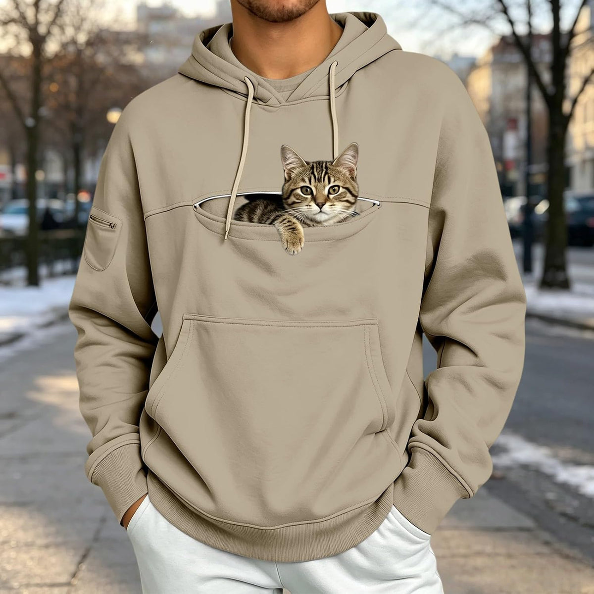 Pet Pouch Hoodie Cat Carrier Hoodies Dog Sweatshirts With Zipper Pockets