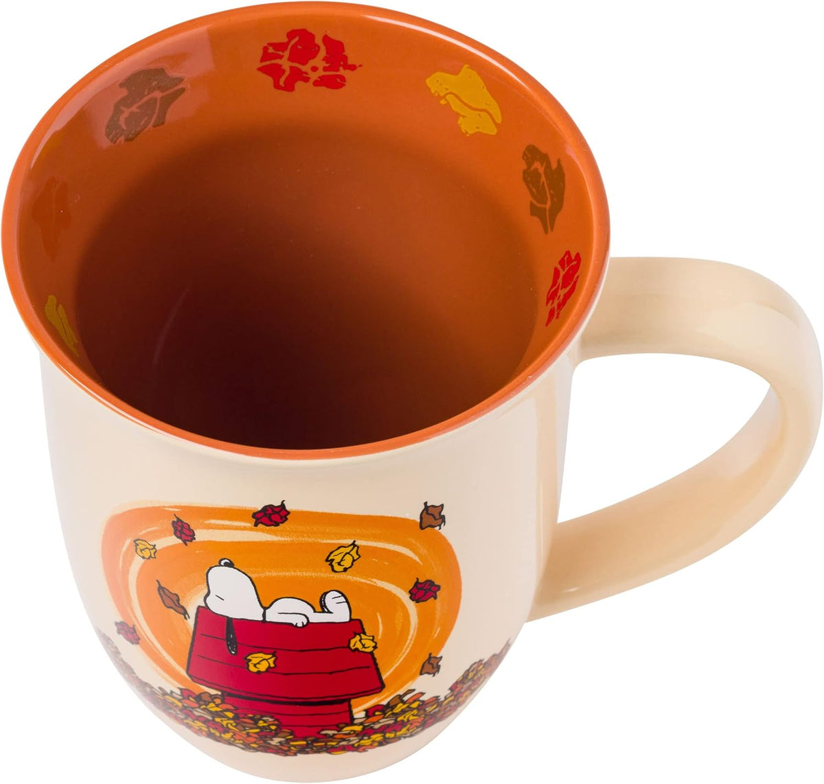 Silver Buffalo Peanuts Snoopy Fall Leaf, Wide Rim Ceramic Mug, 16oz