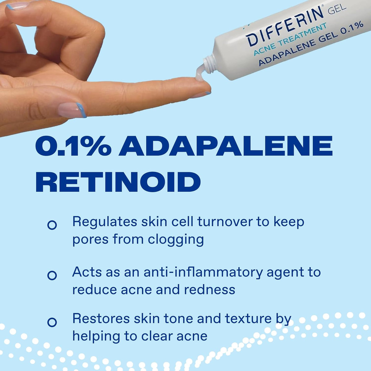 Differin Acne Treatment Gel, 90 Day Supply, Retinoid Treatment for Face with 0.1% Adapalene, Gentle Skin Care for Acne Prone Sensitive Skin, 45g Pump (Packaging May Vary)