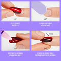 Kiss Core, Press On Nails, Nail glue included, 'Apple Blossom', Red, Medium Size, Almond Shape, Includes 32 Nails, 2g Glue, 1 Manicure Stick, 1 Mini File