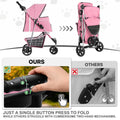 MoNiBloom Pet Stroller for Small/Medium Dogs and Cats up to 33 lbs, Pink