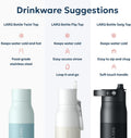 LARQ Twist Top — Reusable Insulated Stainless Steel Water Bottle, Metal Water Bottle for Men, Women, Kids, 100% Leakproof, BPA Free, No Straw — Travel, Gym, Office, School — 25 oz, Seaside Mint