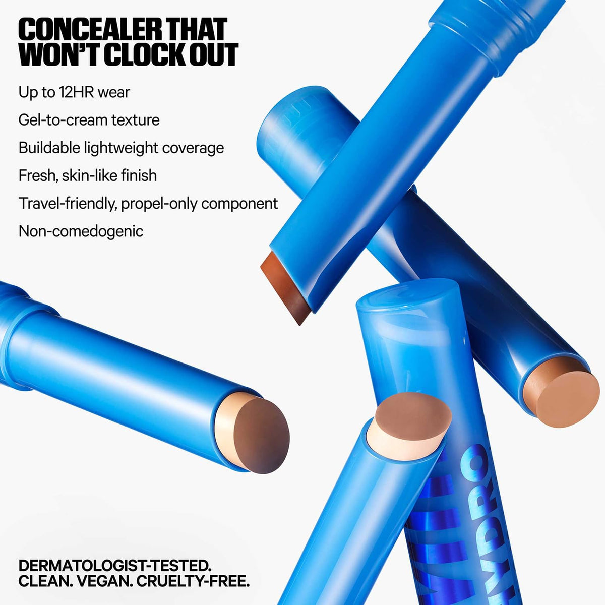 Milk Makeup Hydro Grip Gel Concealer with Hyaluronic Acid – 12HR Hydrating Concealer + Complexion Stick for Buildable Coverage of Under Eyes, Dark Circles + Redness – Creamy Formula w/Dewy Finish
