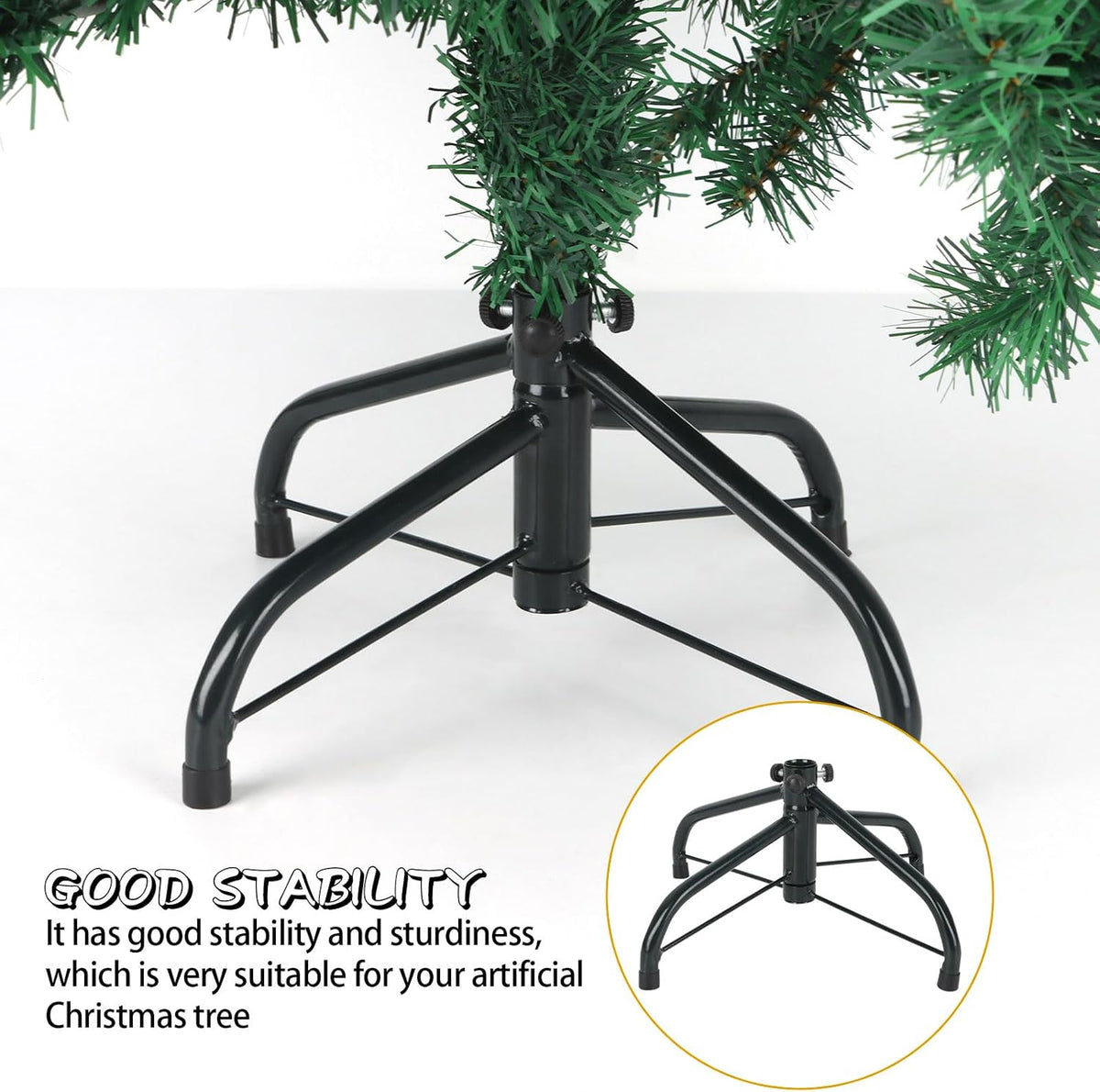 CCINEE Metal Christmas Tree Stand, Universal Folding Xmas Tree Stand 11.8 Inch Replacement Tree Stand Base for 2 Ft to 5 Ft Christmas Artificial Trees Fake Tree，Green