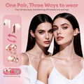 PAXA 3 in 1 Ctbuds Stylish Jewelry-Style Clip on Open Ear Headphones Wireless Earbuds, Instant Earring Mode, Ultra-Long 140H Play, Bluetooth 6.0, All-Day Wear for Work Fitness Daily Use, Rose Gold