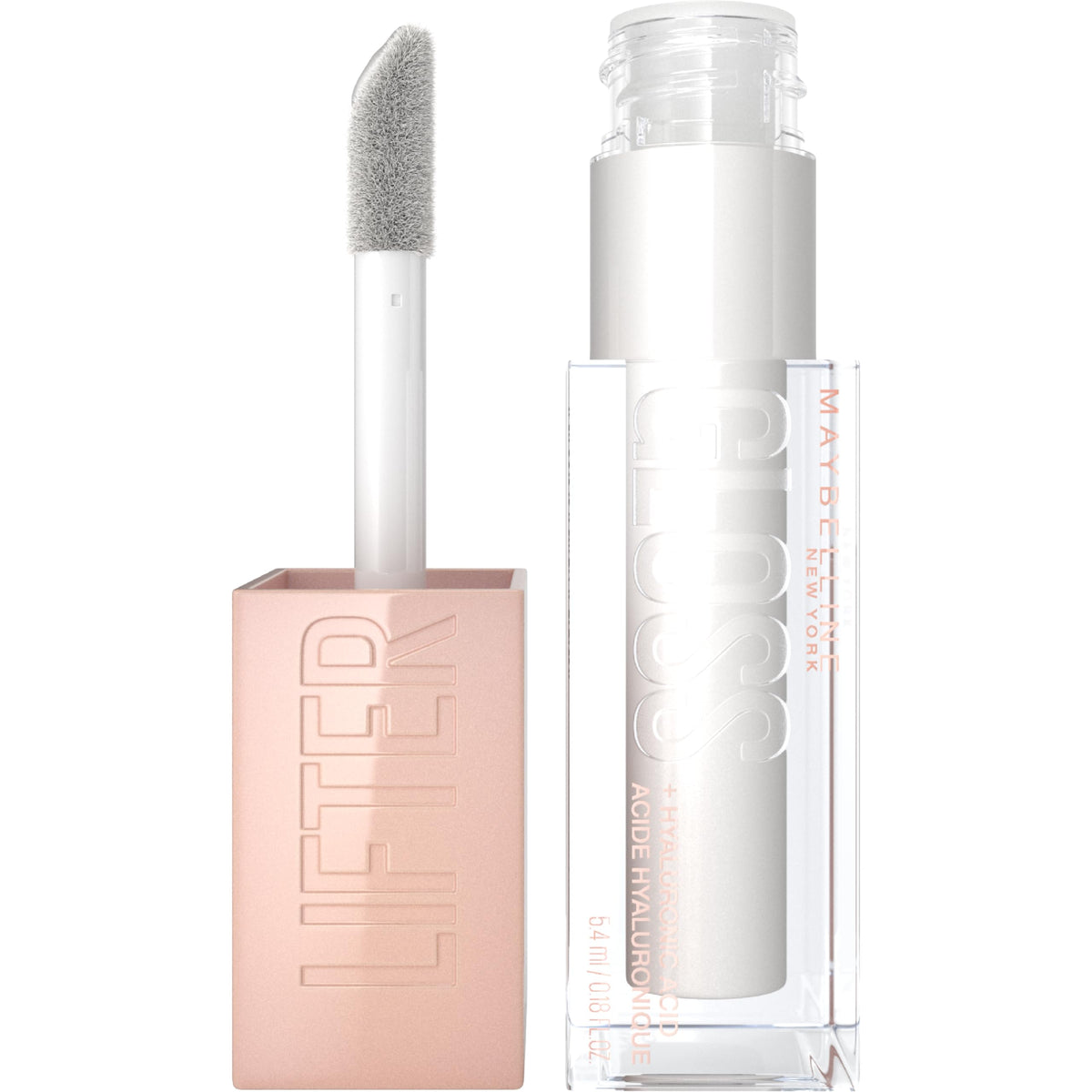Maybelline New York Lifter Gloss Hydrating Lip Gloss with Hyaluronic Acid, Bubblegum, Sheer Bright Pink, 1 Count