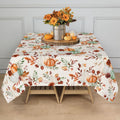 Fall Thanksgiving Tablecloth Waterproof Pumpkin Table Cloths for Autumn Harvest Indoor Outdoor Dining Room Decor-60 * 84" Oval