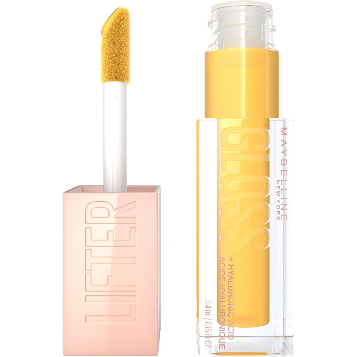 Maybelline New York Lifter Gloss Hydrating Lip Gloss with Hyaluronic Acid, Bubblegum, Sheer Bright Pink, 1 Count