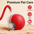 Smart Interactive Automatic Electric Rolling Moving Rechargeable Motion Activated Self Play Electronic Stimulation Chase Teaser Ball Toy with Rope for Indoor Bored Adult Cat and Dog, Red