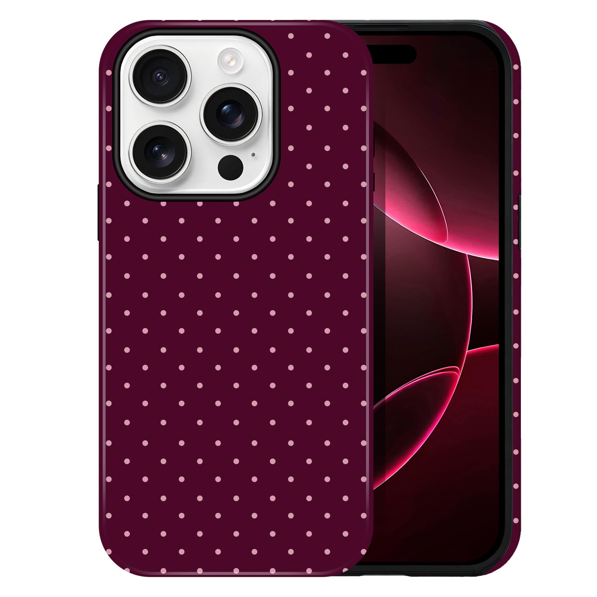 Polka Dot Pattern Phone Case for iPhone 13/14 6.1", Wine