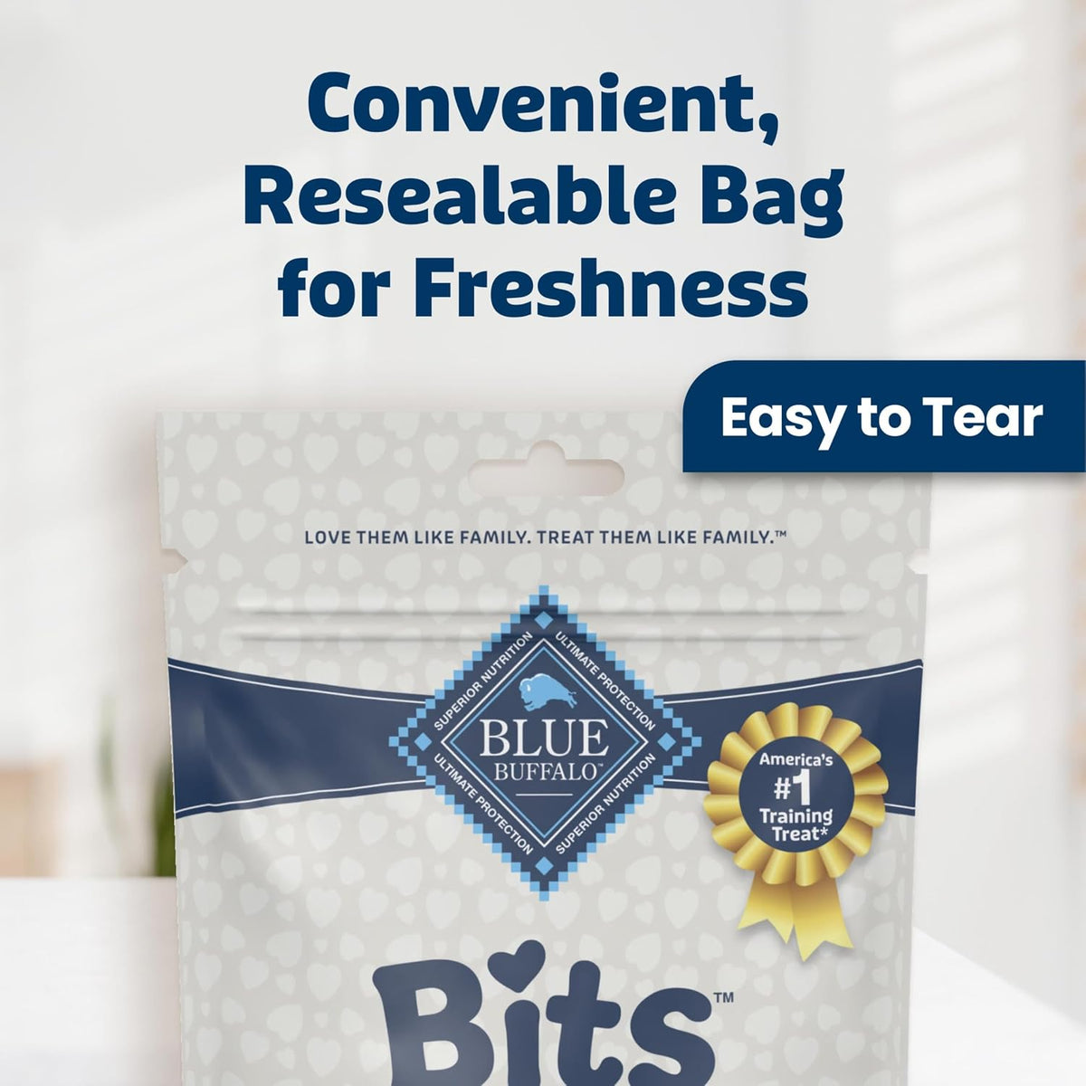 Blue Buffalo Bits Beef Soft & Chewy Dog Treats, Bite-Sized for Training, Made with Real Beef & Enhanced with DHA, Heart-Shaped Dog Treats, Made in the USA with Natural Ingredients, 19 oz.