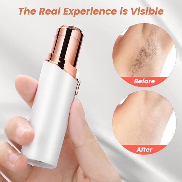 Flawless Facial Hair Removal for Women, Device, Remover Women Face, Finishing Touch Upper Lips, Chin & Cheeks, USB Rechargeable with LED LightIncluded Two Replacement Heads（White）