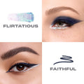 Morphe Mixed Signals Dual-Ended Eyeshadow Stick - Cream Eyeshadow Pigment & Chrome Liquid Flakes for Bold, Layered Eye Makeup Looks - Flirtatious/Faithful (0.028 oz)