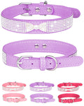 Bling Dog Collar for Small Medium Large Dogs, Crown Rhinestone Dog Collars for Girl and boy Dog, Diamond Puppy Collars, Adjustable Leather Suede SOFE Cat Collar (S(10.6"-13"/27CM-33CM), Pink)