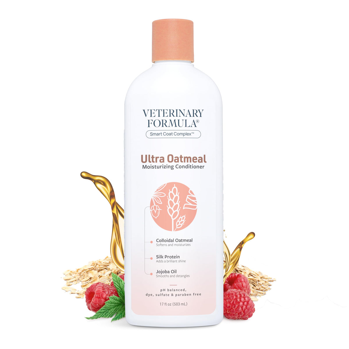 Veterinary Formula Smart Coat Complex Ultra Oatmeal Moisturizing Shampoo for Dogs, 17 Fl oz – Moisture-Rich, Nourishing Shampoo – Leaves Coat Clean, Soft, Silky, Shiny – Long-Lasting Fragrance