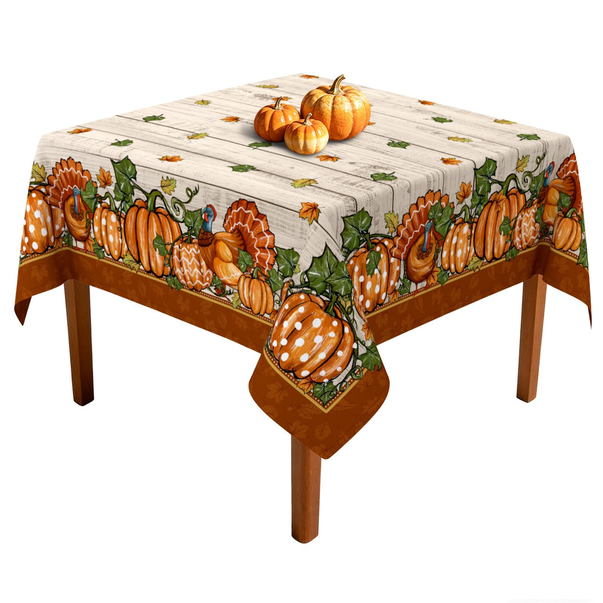 Fall Thanksgiving Tablecloth Waterproof Pumpkin Table Cloths for Autumn Harvest Indoor Outdoor Dining Room Decor-60 * 84" Oval