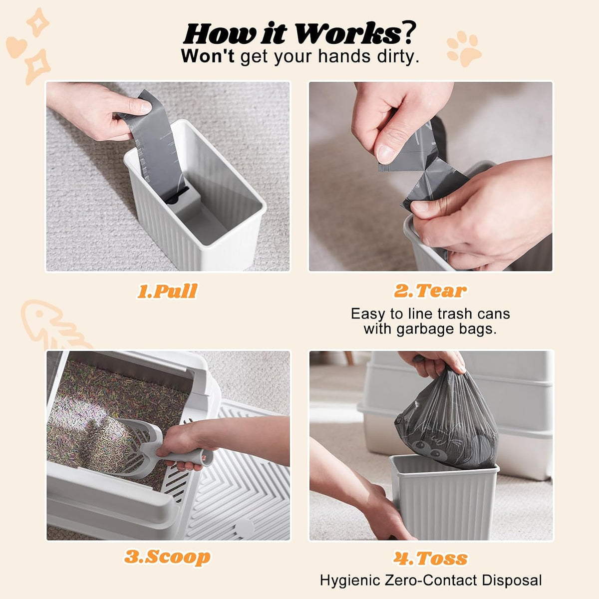 Stainless Steel Litter Box with Lid | Extra Large Enclosed Cat Litter Box for Big Cats | High Sided Metal Litter Boxes | 100% Anti-Urine Leakage | Odor Control | Non-Stick with Litter Scoop Set & Mat