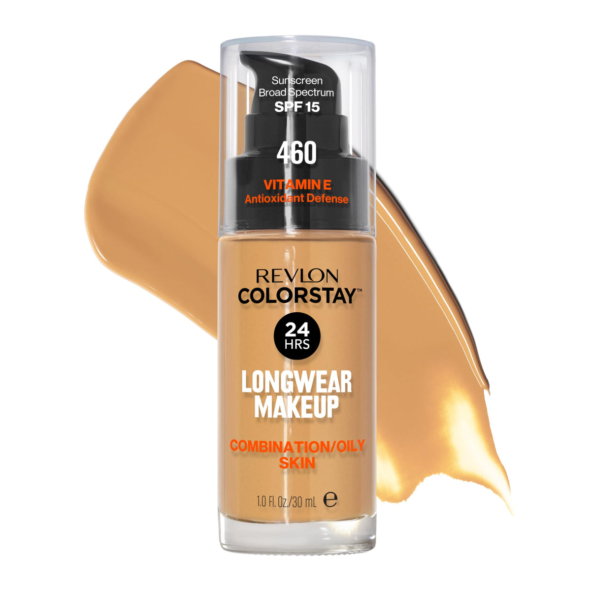 Revlon Liquid Foundation, ColorStay Face Makeup for Combination & Oily Skin, SPF 15, Medium-Full Coverage with Matte Finish, 360 Golden Caramel, 1 Fl Oz