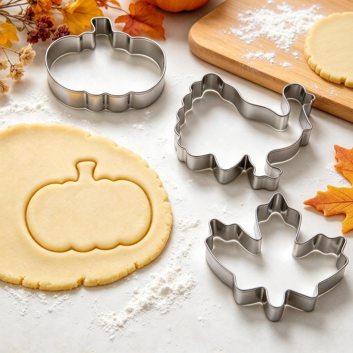 Large Fall Cookie Cutters Set, 3 - 4 Inch, 7 Pieces