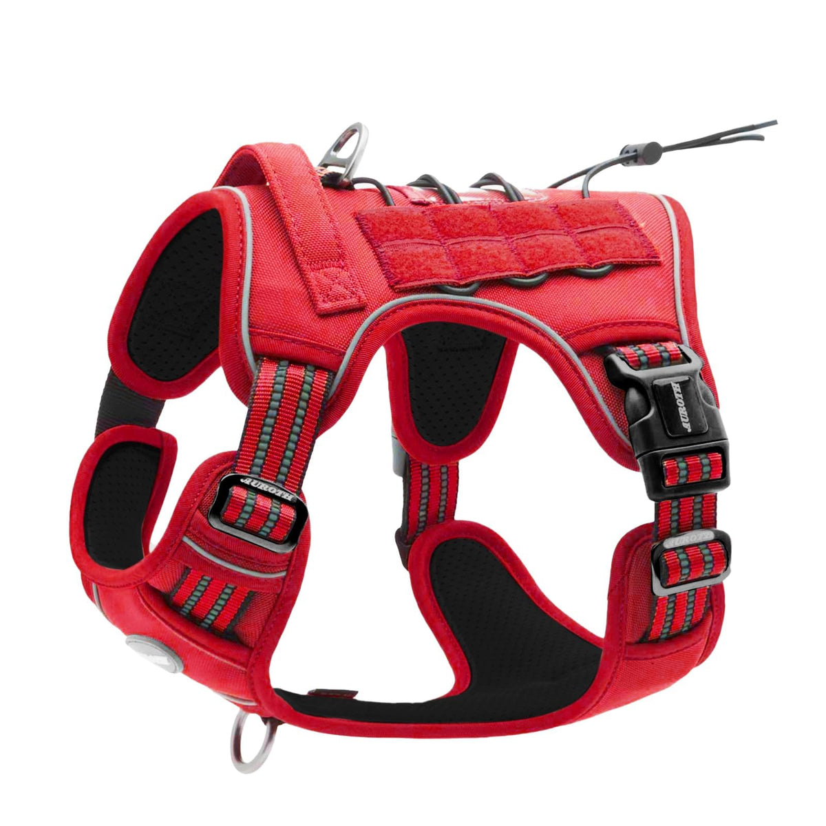 Auroth Tactical Dog Harness for Large Dogs No Pull Adjustable Pet Harness Reflective K9 Working Training Easy Control Pet Vest Military Service Dog Harnesses Army Yellow L