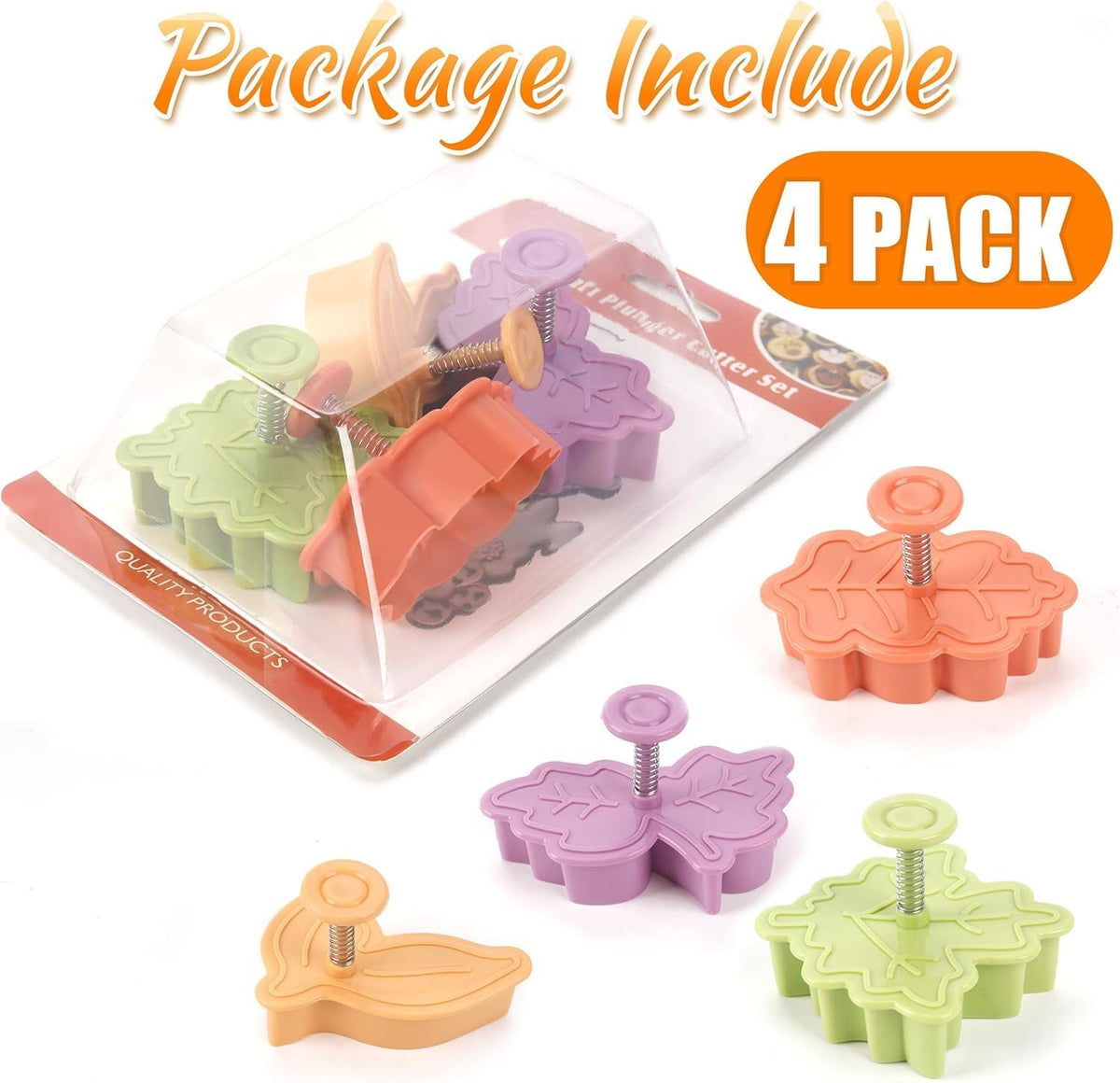 Yunko Cake Leaves Baking Pie Crust Cookie Cutters Set of 4