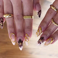 Halloween Bat Press on Nails for DIY Manicure Glossy Purple French Tips 24Pcs Acrylic Medium Almond False Nails Gel Glue on Nails Evil Bats Fake Nails Stick on Nails for Women Girls French Tips Design