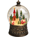 Train Snow Globe Christmas Snow Globe Lantern with Auto 6H Timer and Manual Glitter, Lighted Christmas Decorations Indoor with Santa Claus Reindeer Tree for Home Tabletop, Battery Operated