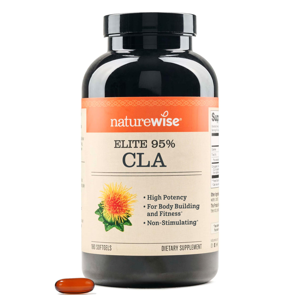 NatureWise CLA 1250 - Conjugated Linoleic Acid Supplement for Women and Men, Not Stimulating, Supports Healthy Weight, Fitness Goals - Non-GMO, Gluten Free - 180 Softgels[2-Month Supply]