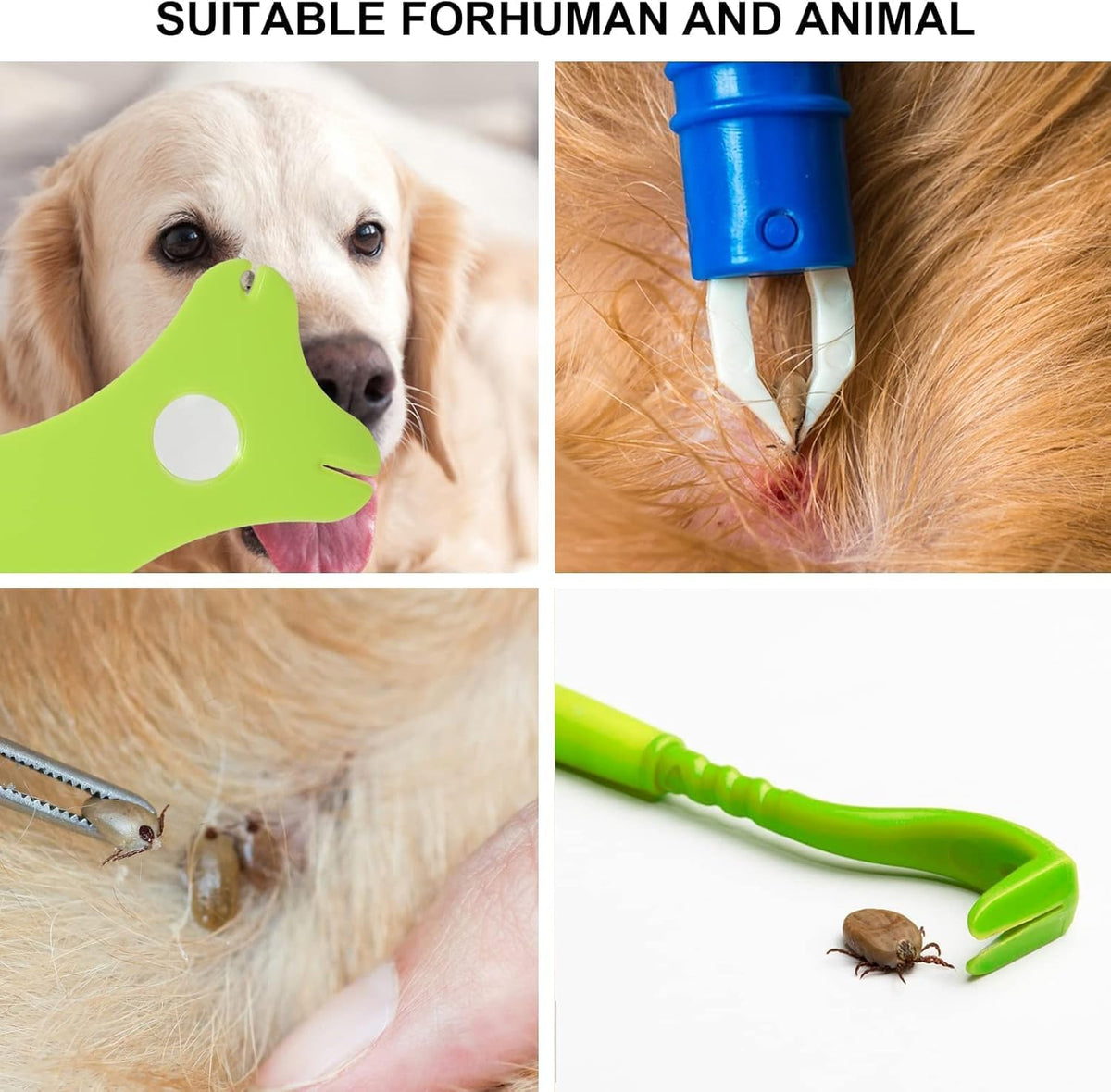 Tick Removal Tool Kit 8-in-1 with Storage Box for Dogs and Cats | Stainless Steel - Tick & Flea Remover Dogs Cats Outdoor - Tick Comb Tweezers Flea Comb Magnifying Glass Storage Box