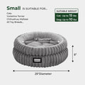 BALANCE Cat Bed Kitten Bed, Washable Round Cat Beds for Indoor Cats, Super Soft Plush Faux Fur Pet Bed for Puppy and Kitten with Anti-Slip Bottom
