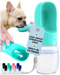 MalsiPree Leak-Proof Portable Dog Water Bottle for Travel - 19 oz, with Pink Bowl - Food Grade Plastic - Dog Bowls - Puppy Essentials - Pet Water Bottle for Trail Hiking, Park Visit & Beach Days