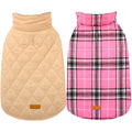 Kuoser Waterproof Dog Coat, Warm Reversible Dog Jacket with Leash Hole