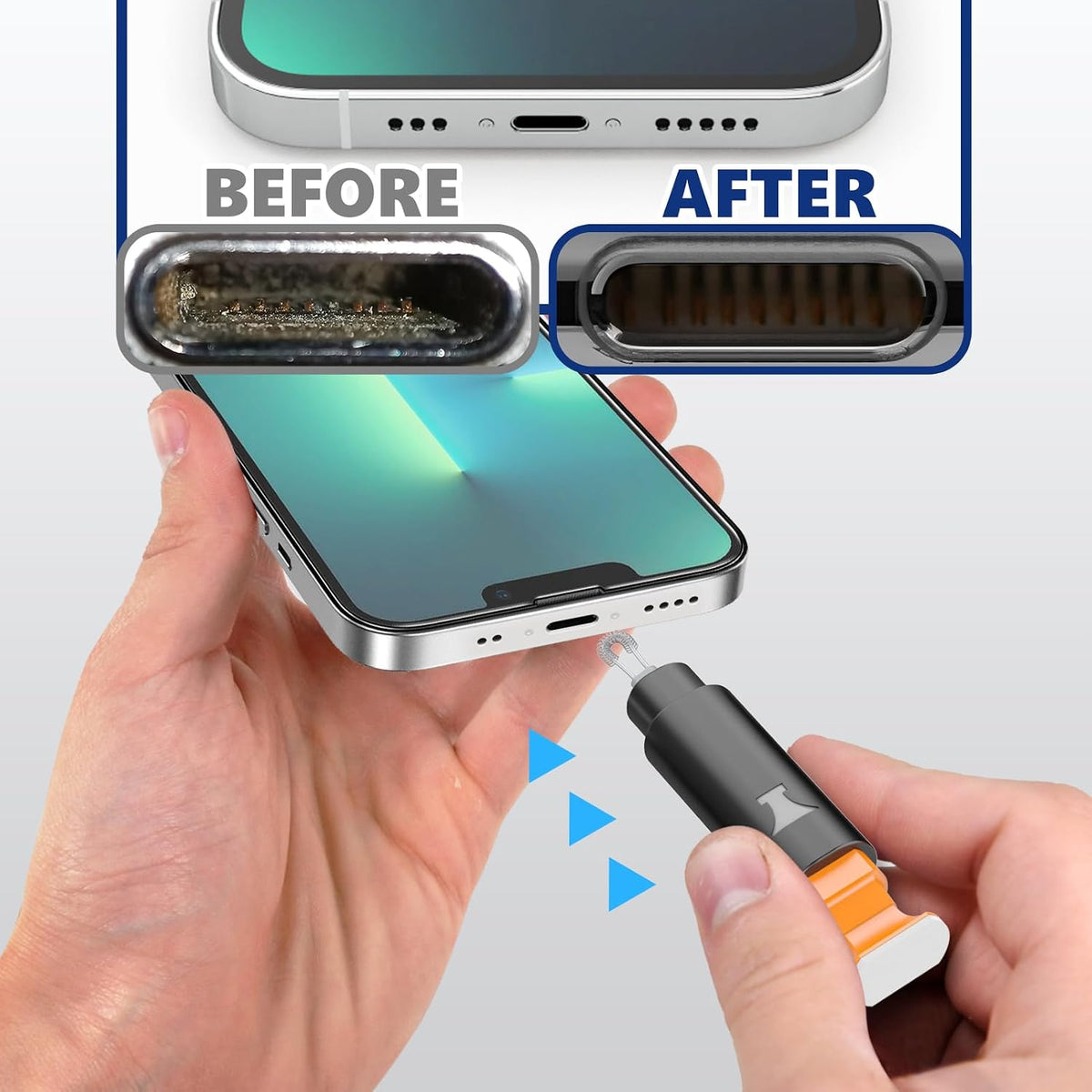 iPhone Cleaning Kit for Charging Port Cell Phone USB C with Storage Case