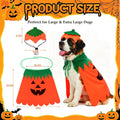 Rypet Dog Pumpkin Costume, Halloween Cape & Hat for Large X-Large Dogs, XL