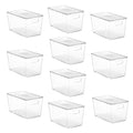Vtopmart 6 Pack Clear Stackable Storage Bins with Lids, Large Plastic Containers with Handle for Pantry Organizer and Storage,Perfect for Bathroom,Cabinet,Kitchen,Fridge,Closet Organization