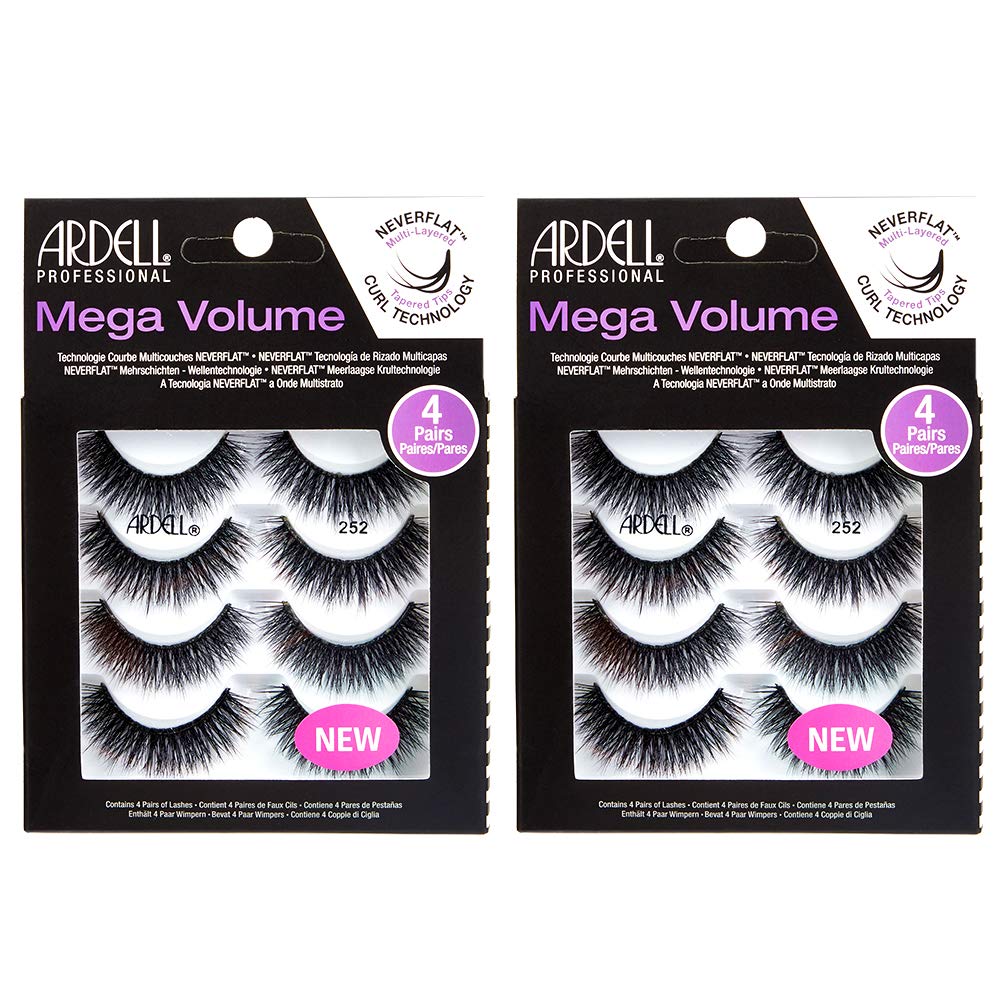 Ardell False Eyelashes Mega Volume 253, 1 Pack (4 Pairs Per Pack)