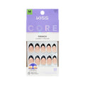 Kiss Core, Press On Nails, Nail glue included, 'Curiosity', White, Medium Size, Almond Shape, Includes 32 Nails, 2g Glue, 1 Manicure Stick, 1 Mini File