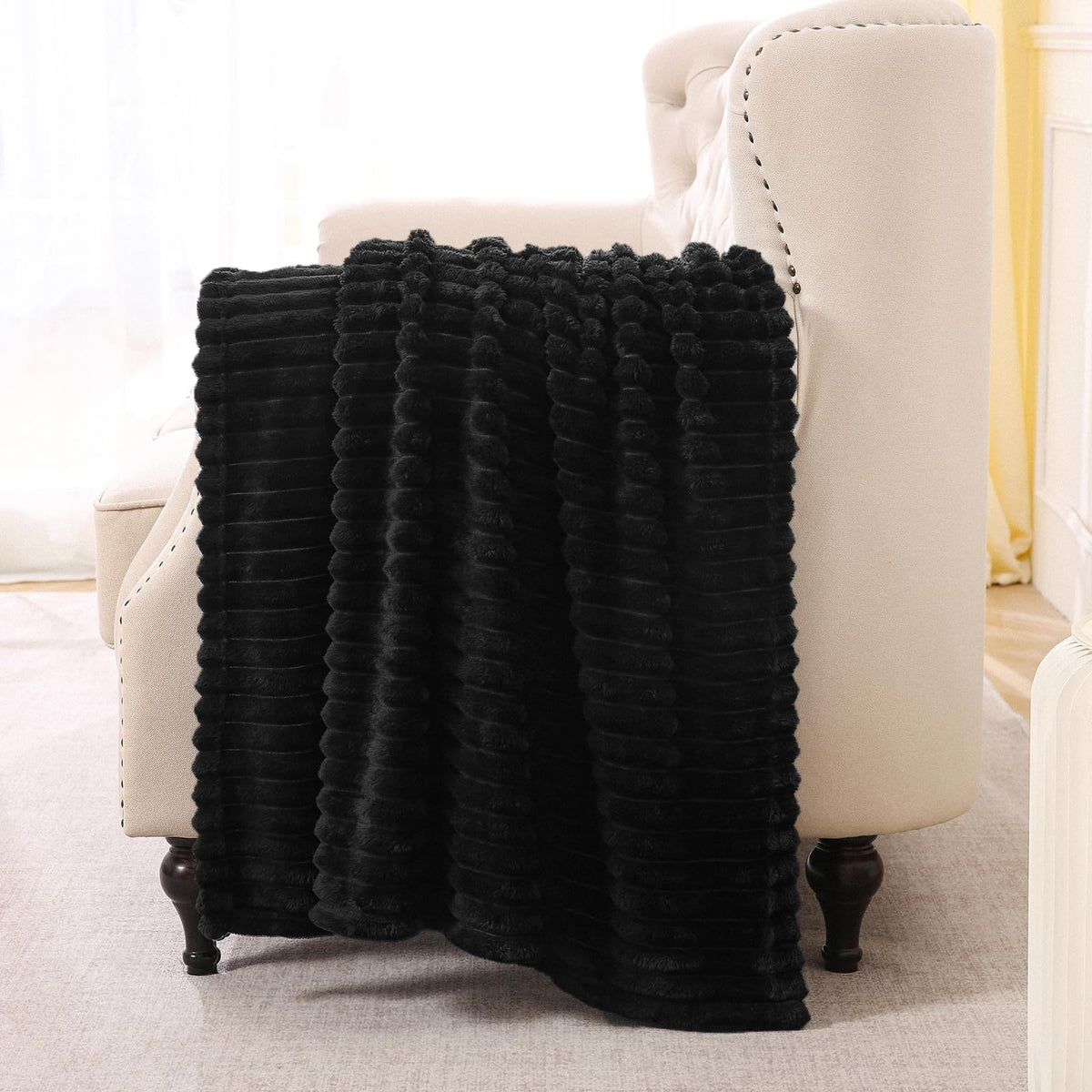 Burnt Orange Fleece Throw Blanket 50”×60” for Couch Sofa Livingroom