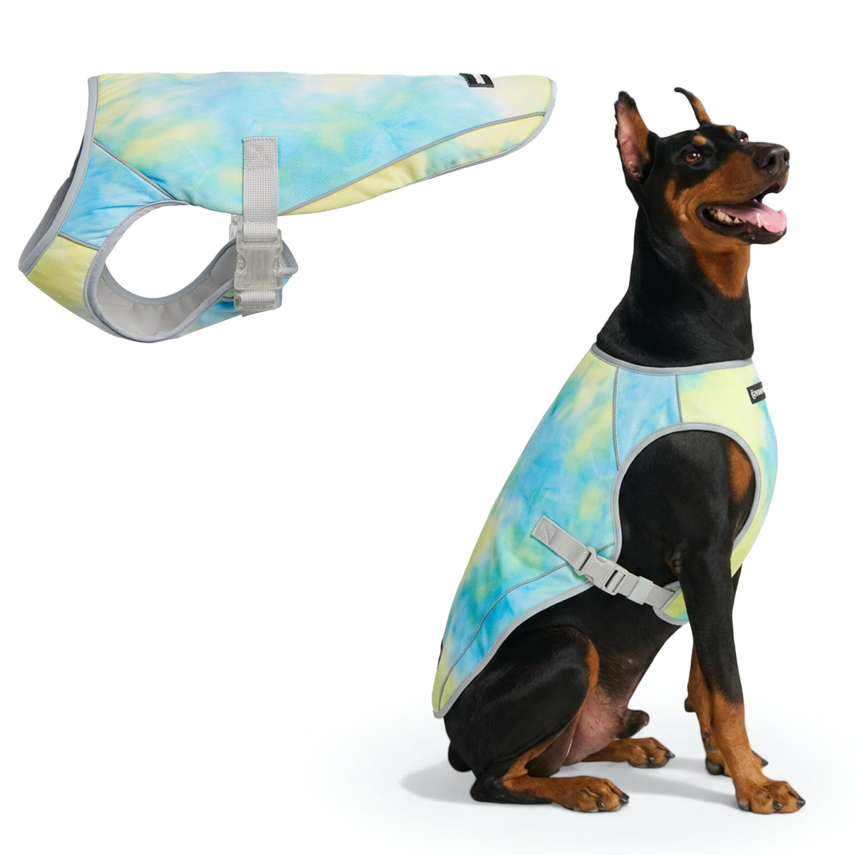 Spark Paws Dog Cooling Vest - SPF 50 UV Sun Protection - Summer Heat Relief Gear for Dogs, Lightweight, Evaporative Cooling - Dog Anxiety Relief Vest During Hot Days - Snowcone, XL