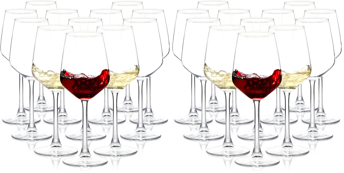 SHYRC Wine Glasses Set of 6, 12oz Clear Red/White Wine Glasses, Long Stem Glasses for Party, Wedding and Home