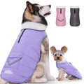 Dog Winter Coat for X-Large Dogs, Easy on Dog Snow Fleece Coat Velcro Waterproof Pet Puffer Jacket with Harness Hole Adjustable Reflective Quilted Pet Cold Weather Vest for Girl Female
