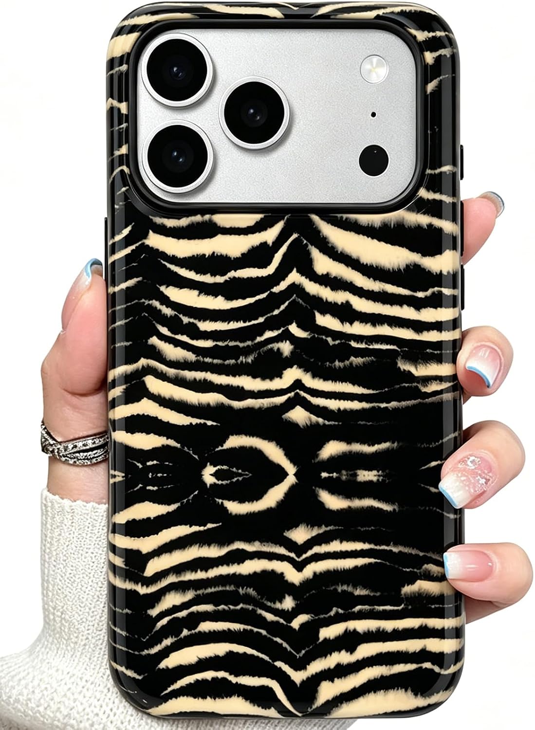 Compatible with iPhone 18 Pro Case,Animal Stylish Zebra Tiger Print Pattern Retro Phone Case Shockproof Double-Layer Drop-Resistant Protection,Zebra, for iPhone 18 Pro