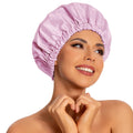 Edoneery Reusable Shower Caps for Women, Waterproof Long Hair Bonnet | Washable Design, Wide Elastic Band, Large Fit, Holds Long Hair, Braids Friendly, Bath Accessories, Spa, Travel
