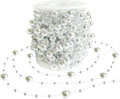 HADDIY Christmas Silvery Tree Beads Garland Decoration,66 Feet Pearl Strands Chain for Christmas Tree Decor,Crafts and Holiday Décor