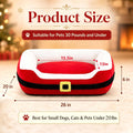 Jetec 26" Christmas Dog Bed, Santa Belt Small Pet Bed for Dogs Cats