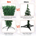 HAPPYGRILL 7ft Upside Down Christmas Tree, Artificial Xmas Tree with 1000 Branch Tips, Metal Stand, Green Inverted PVC Tree for Home Holiday Decoration