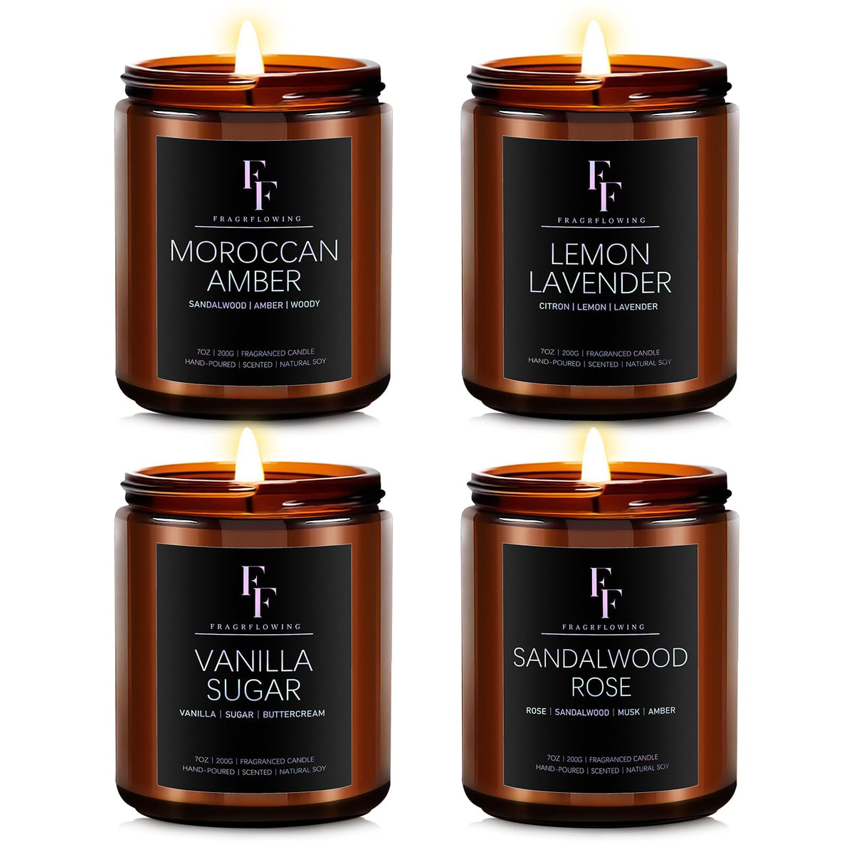 Cashmere Vanilla Scented Candle for Home Soy Wax Candle, Aromatherapy Candle Gift for Women Men, 7oz