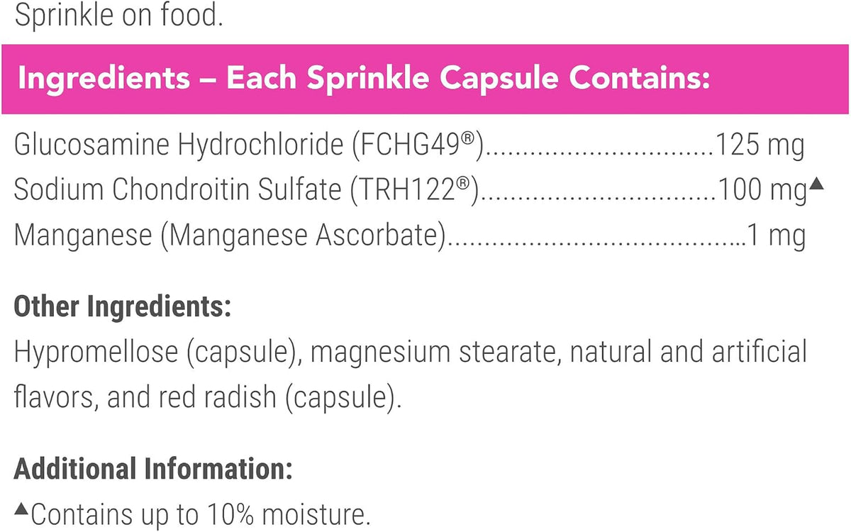 Nutramax Cosequin for Cats Joint Health Supplement, Contains Glucosamine for Cats, Plus Chondroitin, and Omega-3s, Supports Joint and Skin and Coat Health, Sprinkle Capsules, 80 Count