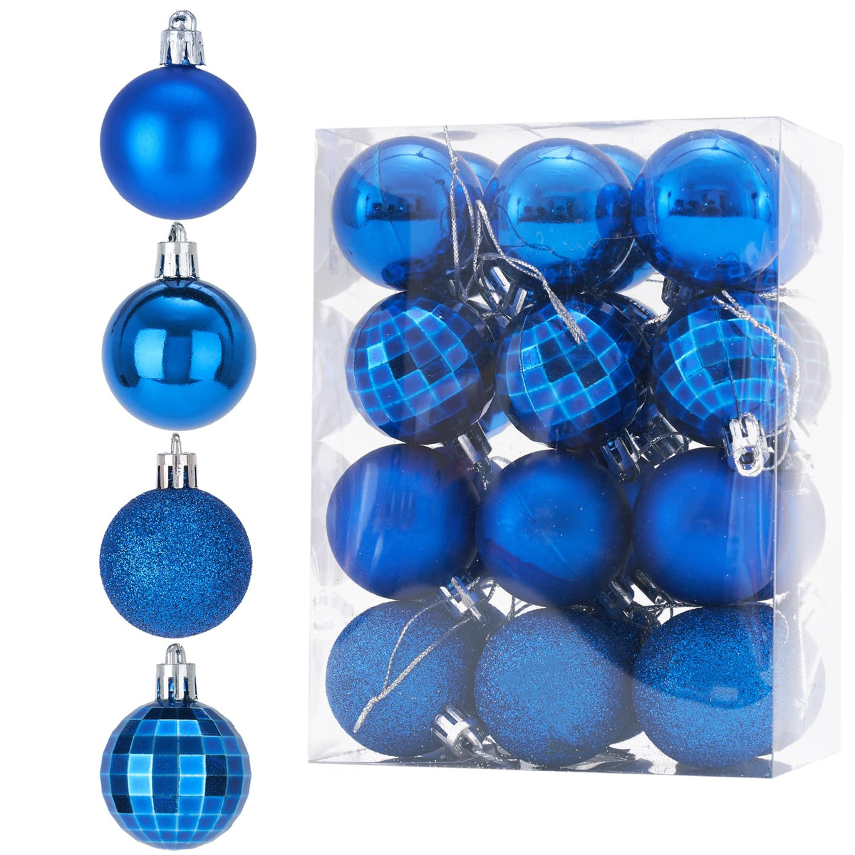 Diahom Christmas Ball 24ct 1.57 Inches Gold Mini Xmas Hanging Ornaments