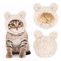 JOICEE Cute Cat Costume Warm Bear Hat Adjustable Small Pet Headwear for Cat